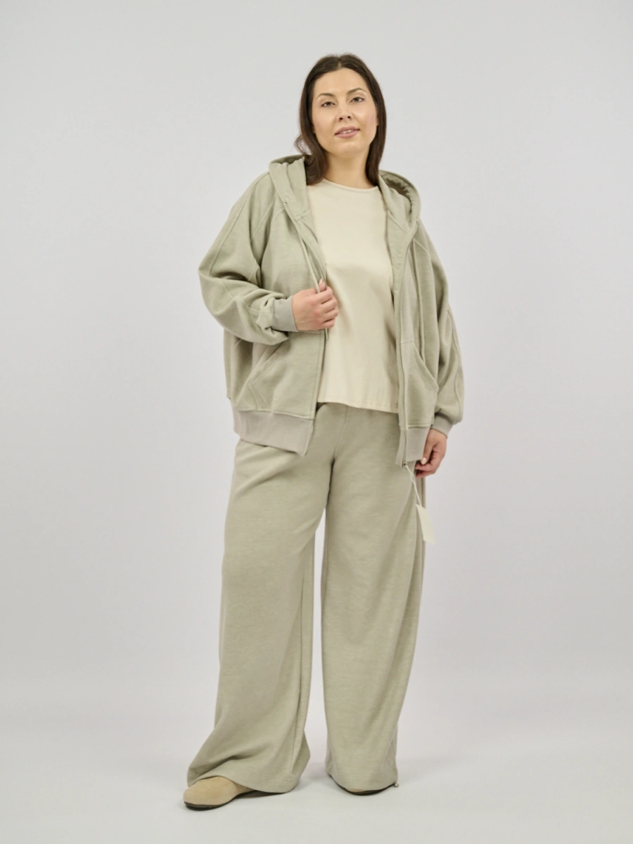Спортивный костюм с худи на молнии, размеры 52-58 фото 2