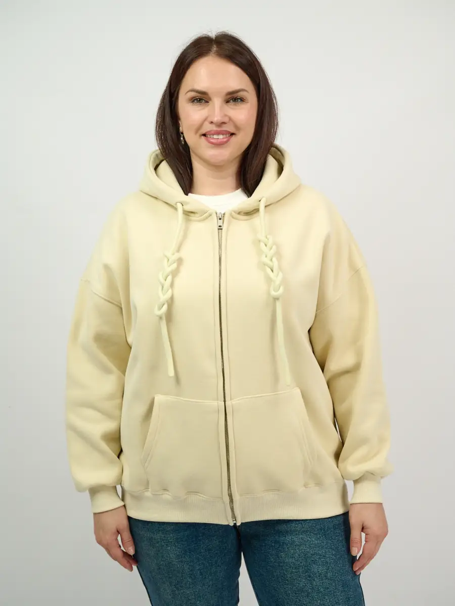 Худи зип утепленное оверсайз 506 Размер 50-58 фото 2