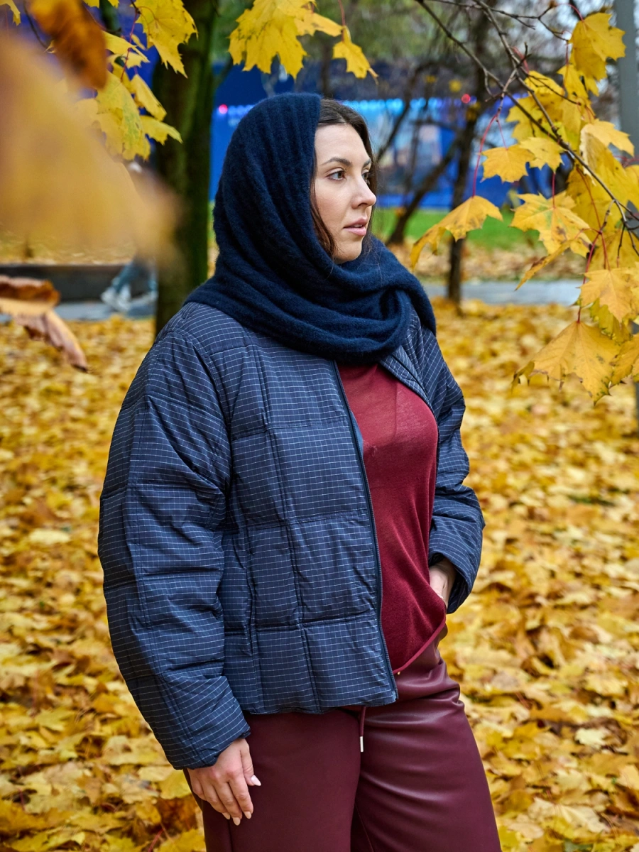 Стёганая пуховая куртка без воротника, размеры 50–62 фото 140