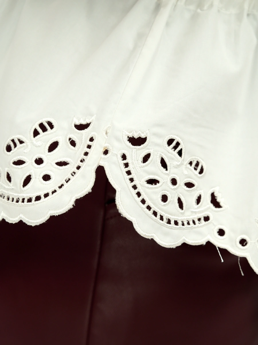 Хлопковая рубашка с кружевным низом, размеры 48-56 фото 13