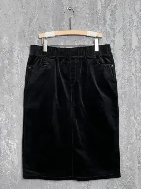 Юбка вельвет 33413  (черный, 2)Уценка