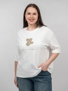 Лонгслив с принтом 95047 Размеры 48-58