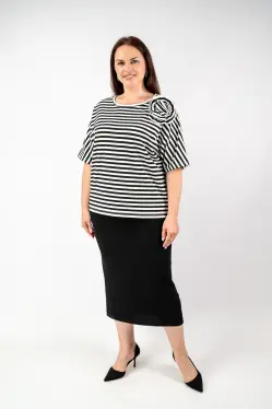 Футболка полоска ЭттоПлюс 33415 Размеры 50-58