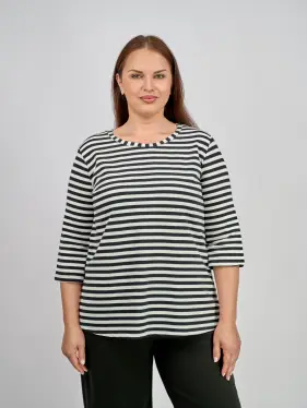 Лонгслив  33492 (черные полосы, 2(54-58)) Уценка