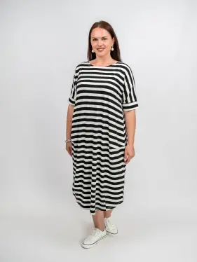 Платье в полоску ЭттоПлюс 0032 размеры 52- 56