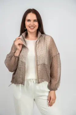 Ветровка-пыльник в горох 6703 Размер 50-58