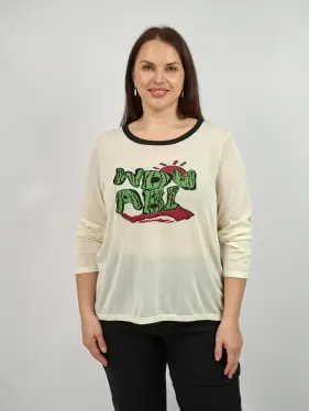 Джемпер с принтом 22717 размер 50- 58