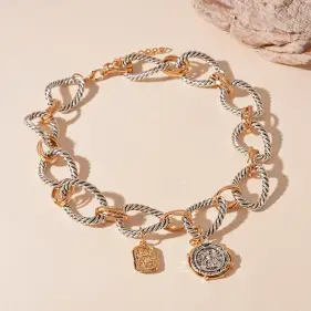 Колье Витое с монетками Б0050