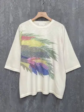 Джемпер облегченный с принтом 1006 (слоновая кость)Уценка