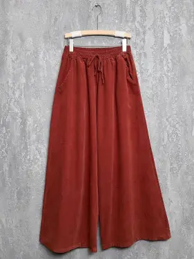 Палаццо вельвет 9925 Размер 48-54 (терракот) Уценка