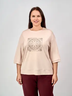 Лонгслив с принтом 95048 Размер 54-58