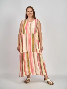 Сарафан в полоску ЭттоПлюс 0026-1 размеры 50- 62