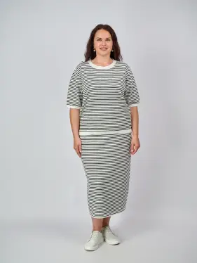 Юбка в полоску ЭттоПлюс 25413 Размер 50-58