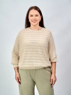 Джемпер "Ажурная вязка"ЭттоПлюс 6767 Размер 54-60