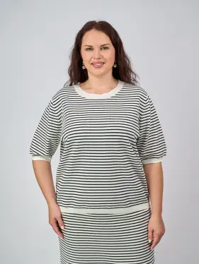 Джемпер в полоску ЭттоПлюс 25412 Размер 50-58