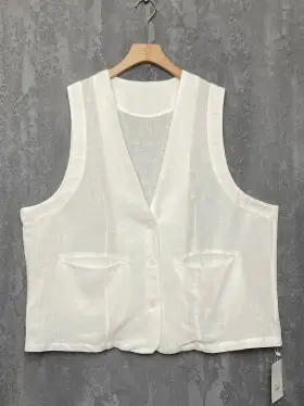 Удлиненный жилет 25018 (белый)Уценка