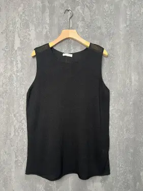 Топ трикотажный облегченный  25108 (черный)Уценка