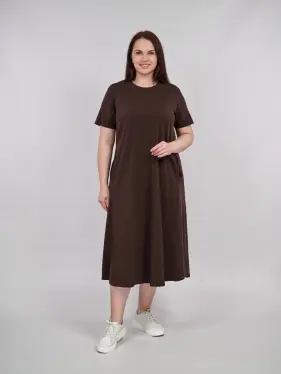 Платье 1809711 Размер 48-54 (шоколад) Уценка