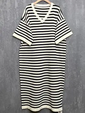 Трикотажное платье с v-вырезом 7568