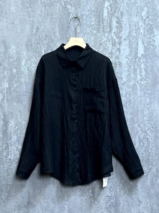 Рубашка из Рами Размер 48-56 ,арт. 25001 (черный) Уценка