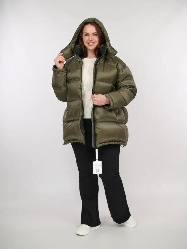 Пуховик зимний 9903 удлиненный Размер 50-60 фото 66