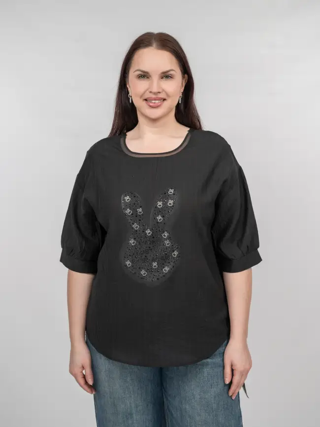 Футболка "Зайчик" 6928 Размер 50-56 фото 2