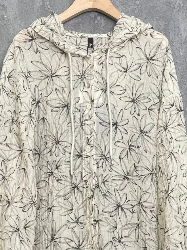 Ветровка-пыльник в цветок 9176 Размер 50-58 фото 21