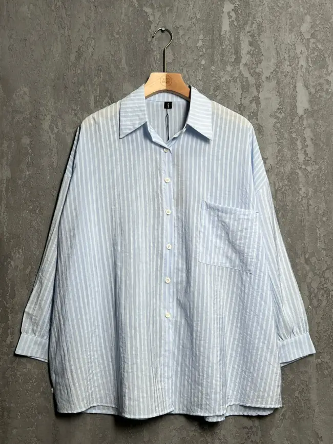Рубашка в полоску 963 размер 50- 58 фото 16