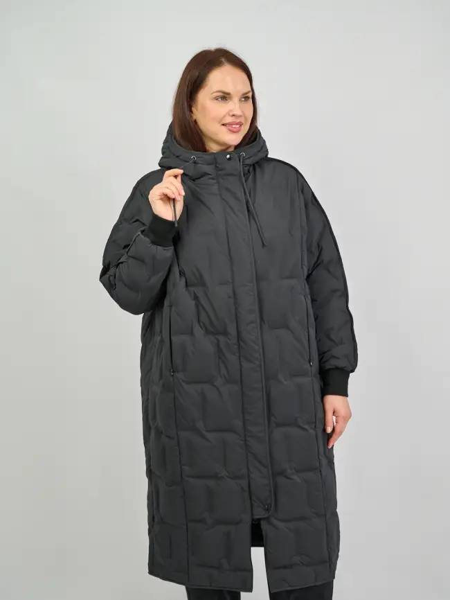 Пуховое пальто 6327 Размеры 50-60 фото 28
