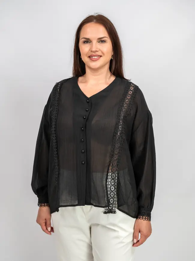 Блуза с разрезами 7704 Размер 50-58 фото 1