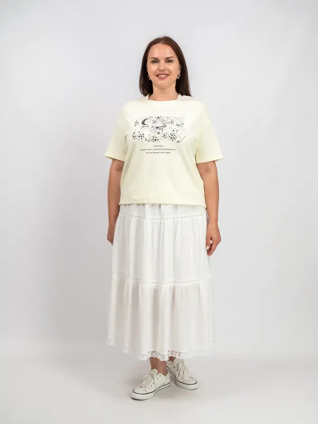 Юбка ярусная 1217 размеры 50- 56 фото 2