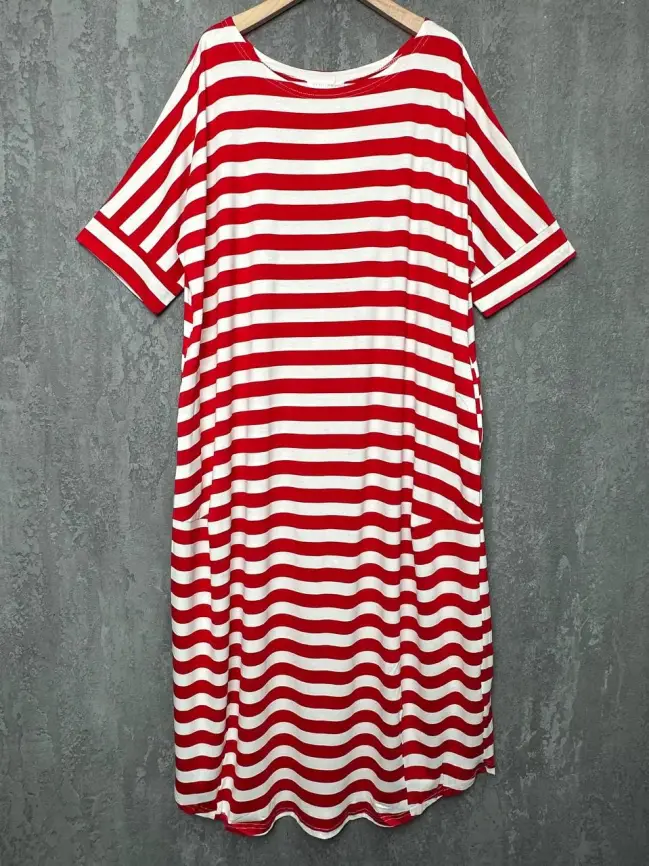 Платье в полоску ЭттоПлюс 0032 размеры 52- 56 фото 39