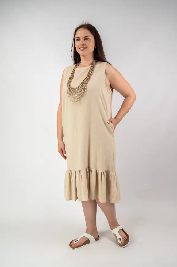 Сарафан волан лен 23300 Размер 54-58 фото 12