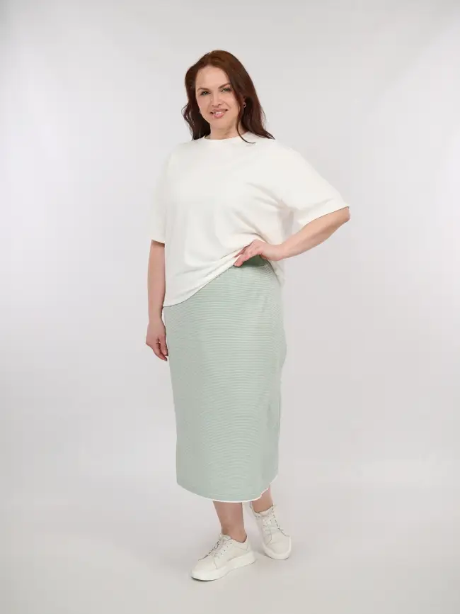 Юбка в полоску ЭттоПлюс 25416 Размер 54-58 фото 3