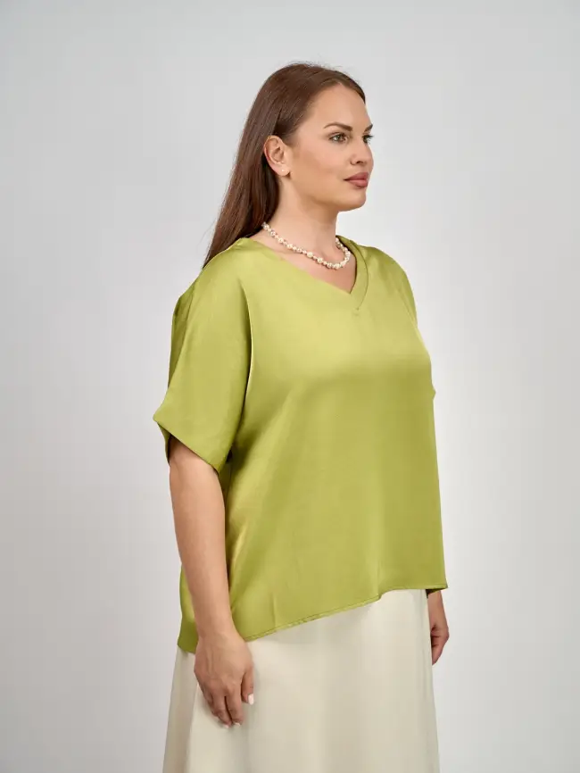 Блуза с v-вырезом ЭттоПлюс 1003 Размеры 50-58 фото 48