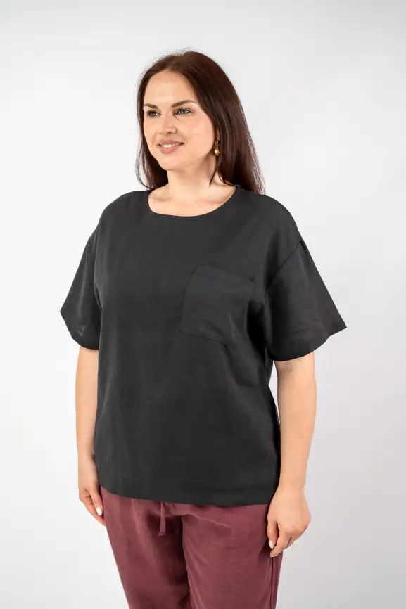 Футболка лен карман 24080 Размер 50-56 фото 1