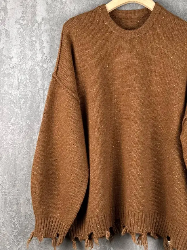 Джемпер рваный оверсайз 58196 Размер 48-58 фото 4