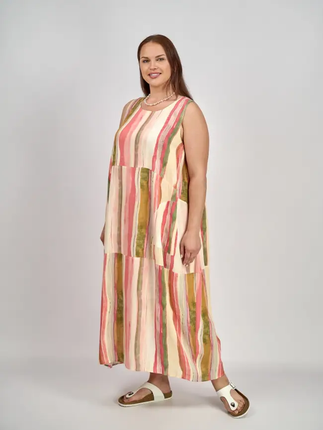 Сарафан в полоску ЭттоПлюс 0026-1 размеры 50- 62 фото 3