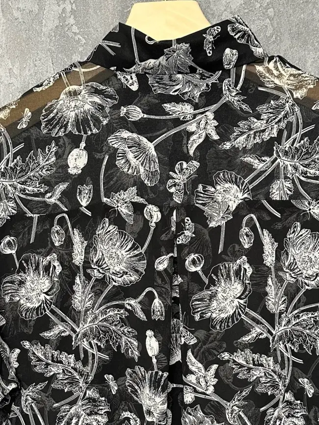 Блуза в цветочек 135-5 Размер 50-58 фото 19