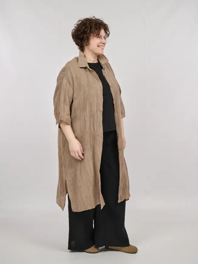 Рубашка-кардиган рукав 3/4 24093 Размер 50-58 фото 23