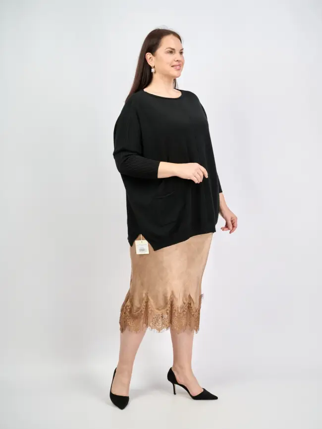 Юбка с кружевом 6292 Италия Размер 46-54 фото 34