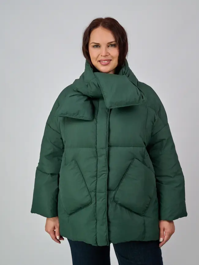 Пуховик женский с шарфом 8358 Размер 50-58 фото 64