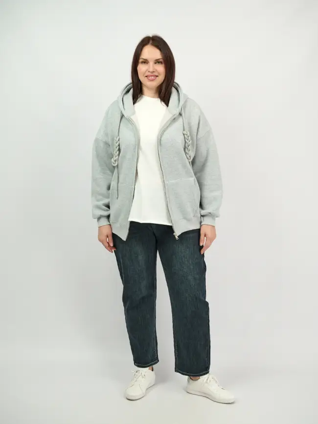 Худи зип утепленное оверсайз 506 Размер 50-58 фото 119