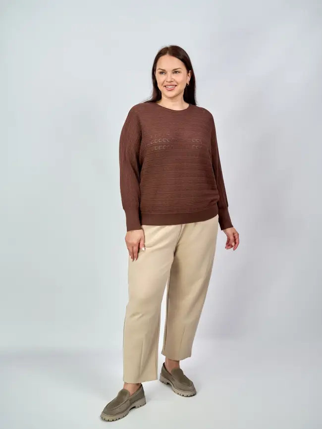 Джемпер "Ажурная вязка"ЭттоПлюс 6767 Размер 54-60 фото 28