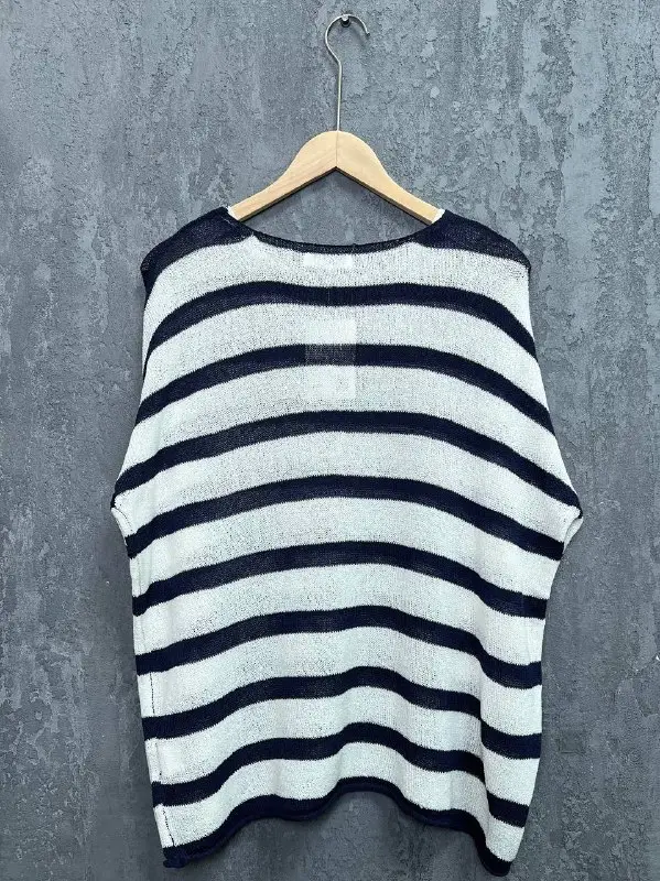 Джемпер облегченный в полоску ЭттоПлюс 25107 Размер 54-58 фото 52