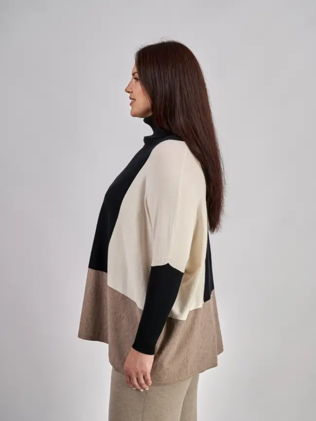 Джемпер три цвета ЭттоПлюс 937 Размер 50-58 фото 9