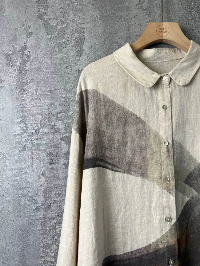 Льняная рубашка 8519 фото 5