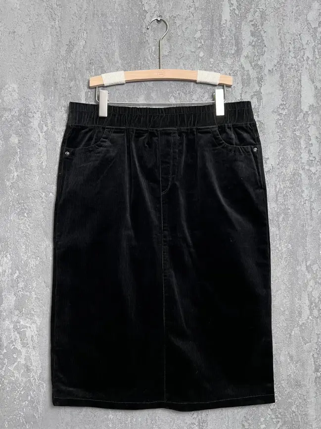 Юбка вельвет 33413  (черный, 2)Уценка фото 1