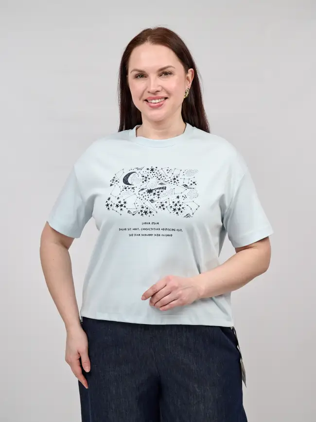 Футболка с принтом 95143 Размер 50-54 фото 6