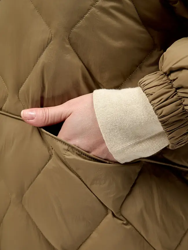 Стеганая куртка с капюшоном 8815 Размер 48-54 фото 38